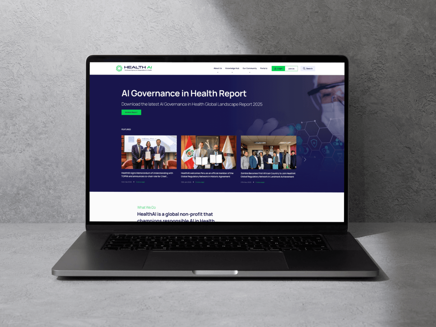 Completed project: website for HealthAI